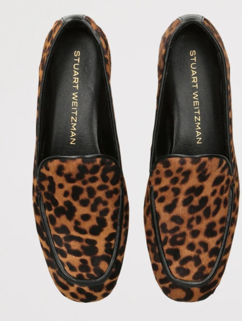 Stuart Weitzman Leopard Print Slip-On Loafers - Brown/Black